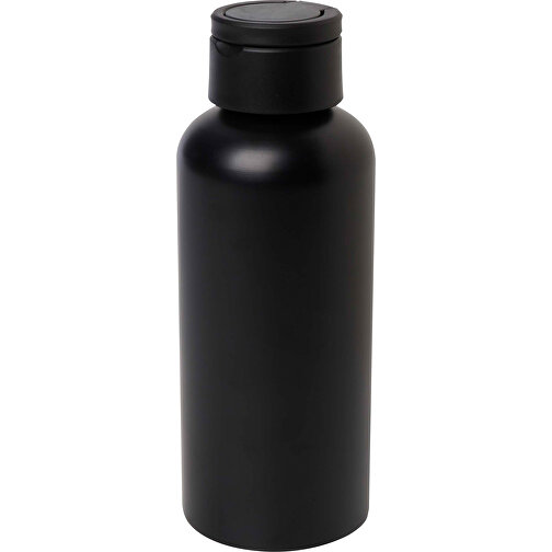 Trinity 600 Ml RCS-zertifizierte Wasserflasche Aus Recyceltem Aluminium Mit RPET-Deckel , schwarz, Recycled Aluminium, Recycelter PP Kunststoff, 7,30cm x 19,30cm x 7,30cm (Länge x Höhe x Breite), Bild 1