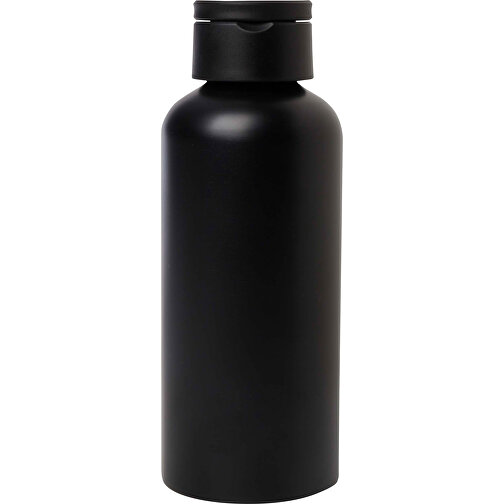 Trinity 600 Ml RCS-zertifizierte Wasserflasche Aus Recyceltem Aluminium Mit RPET-Deckel , schwarz, Recycled Aluminium, Recycelter PP Kunststoff, 7,30cm x 19,30cm x 7,30cm (Länge x Höhe x Breite), Bild 3