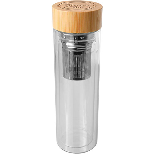 Bailey 400 Ml Flasche Aus Borosilikatglas Mit Infuser Und Bambusdeckel , transparent klar, Borosilikatglas, 6,00cm x 22,00cm x 7,00cm (Länge x Höhe x Breite), Bild 2