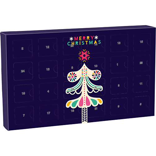 Adventskalender ECO L , Ritter Sport, Vollkartonhülle, weiss, 4,50cm x 20,00cm x 33,00cm (Länge x Höhe x Breite), Bild 1