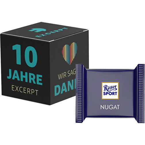 Werbewürfel , Ritter Sport, Werbebox aus weißem Karton, 4,80cm x 4,80cm x 4,80cm (Länge x Höhe x Breite), Bild 1