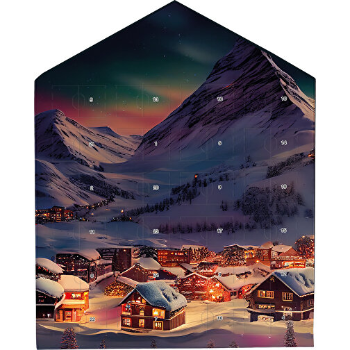 Täfelchen Adventskalender Haus Share , Vollkartonhülle, weiss, 1,50cm x 21,00cm x 26,00cm (Länge x Höhe x Breite), Bild 1