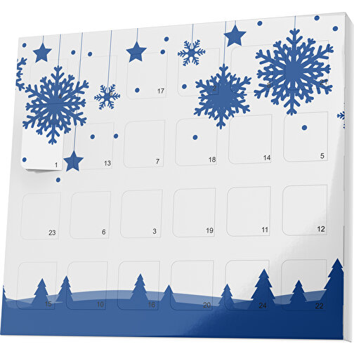 XS Adventskalender Winterlandschaft , Brandt, weiß / heidelbeerblau, Vollkartonhülle, weiß, 1,60cm x 12,00cm x 14,00cm (Länge x Höhe x Breite), Bild 1