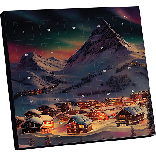 Täfelchen Adventskalender ECO Sarotti, Graspapier , Kartonhülle aus Graspapier, 1,40cm x 21,00cm x 21,00cm (Länge x Höhe x Breite), Bild 1