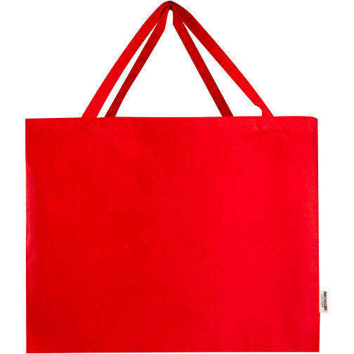 Odessa 220 G/m² Baumwoll Tragetasche Aus GRS Recycelter Baumwolle, Groß , rot, GRS-zertifizierte, recycelte Baumwolle, 57,00cm x 42,00cm x 16,50cm (Länge x Höhe x Breite), Bild 3