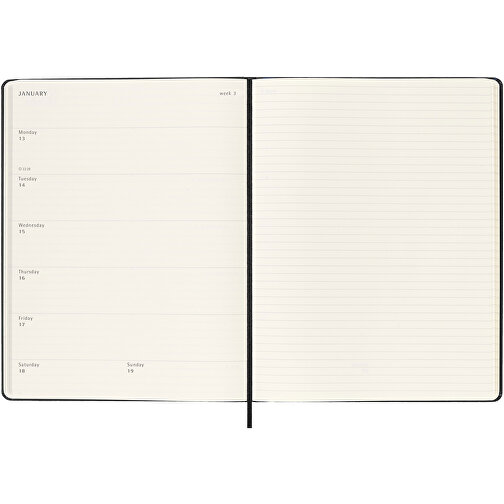 Moleskine Indbundet 12 måneders ugekalender XL, Billede 6