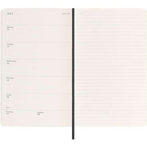 Moleskine Softcover 12 Monate Wochenkalender L , schwarz, PU Kunststoff, FSC certified paper, 13,00cm x 21,00cm x 1,20cm (Länge x Höhe x Breite), Bild 6