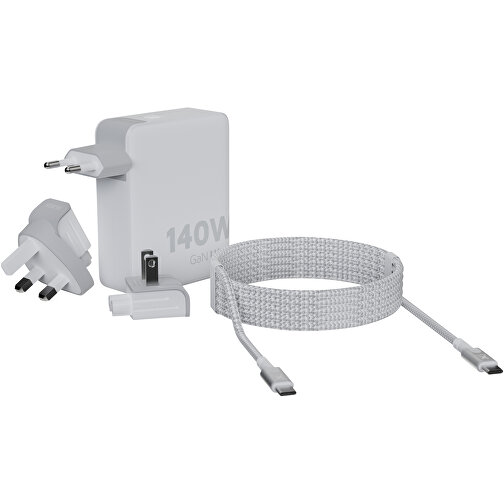 Xtorm XVC2140 GaN Ultra 140 W Reiseladegerät Mit 240 W USB-C PD-Kabel , weiss, Recycelter ABS Kunststoff, PC Kunststoff, 7,60cm x 9,60cm x 3,10cm (Länge x Höhe x Breite), Bild 6