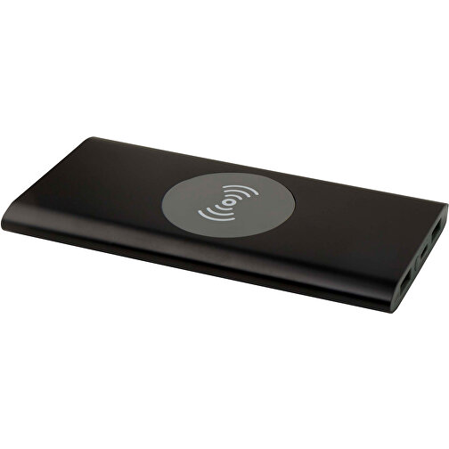 Juice 8000 MAh Typ-C Kabellose Powerbank Aus Recyceltem Aluminium , schwarz, Recycled Aluminium, 15,00cm x 1,20cm x 7,40cm (Länge x Höhe x Breite), Bild 1