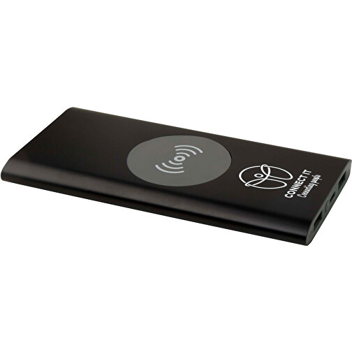 Juice 8000 MAh Typ-C Kabellose Powerbank Aus Recyceltem Aluminium , schwarz, Recycled Aluminium, 15,00cm x 1,20cm x 7,40cm (Länge x Höhe x Breite), Bild 2