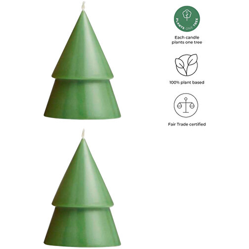 Orginal Home Matcha Weihnachtsbaum Kerze M , heather grün, Palm kernel wax, 10,00cm x 7,50cm (Höhe x Breite), Bild 2