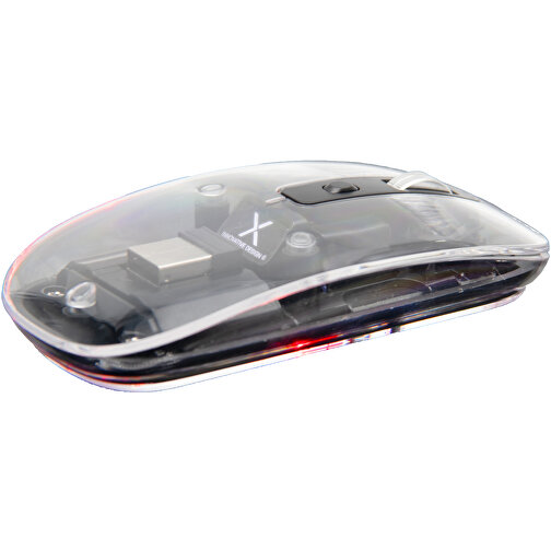 Mouse Bluetooth® trasparente multimodale senza fili da 2,4 Ghz di SCX.design O24 con logo illuminato, Immagine 1