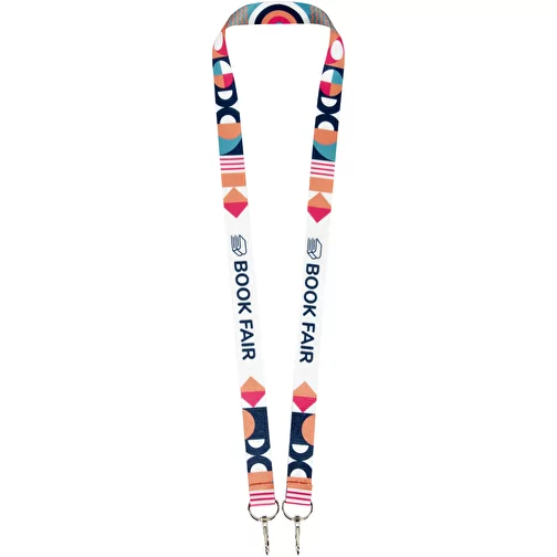 Leia lanyard i RPET med sublimationstryk og to karabinlåse, Billede 1