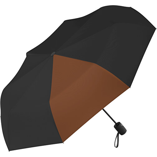 Regenschirm AOC Hamburg , schwarz / dunkelbraun, 100% Polyester Pongee, 30,00cm (Länge), Bild 1