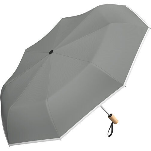 Regenschirm AO Berlin , weiß / grau, 100% Polyester pongee, 31,00cm (Länge), Bild 1