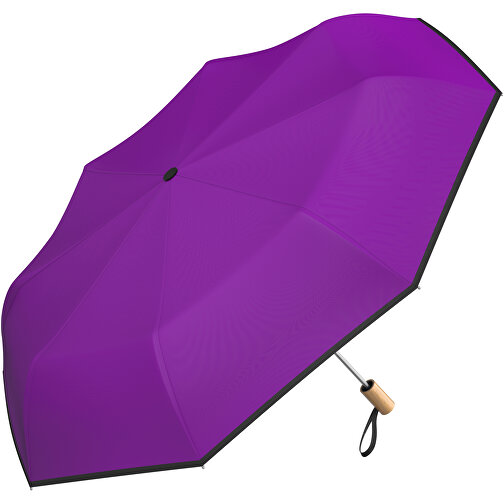 Regenschirm AO Berlin , schwarz / dunkelmagenta, 100% Polyester pongee, 31,00cm (Länge), Bild 1