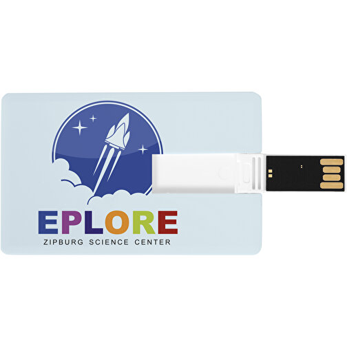 Slim Credit Card USB-Stick , weiß MB , 65 GB , Kunststoff MB , 8,20cm x 5,20cm x 0,30cm (Länge x Höhe x Breite), Bild 2