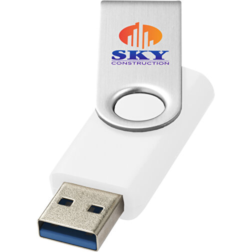 Rotate-basic USB-Stick 3.0 , weiss MB , 32 GB , Kunststoff, Aluminium MB , 5,80cm x 1,90cm x 1,00cm (Länge x Höhe x Breite), Bild 2