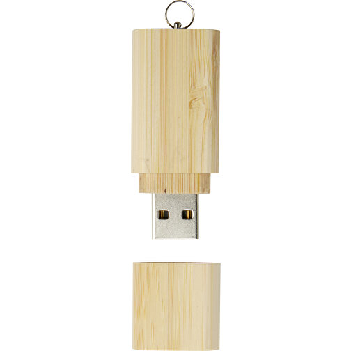 USB-Stick 2.0 Aus Bambus Mit Schlüsselanhänger , natural MB , 65 GB , Bambusholz, Aluminium MB , 5,80cm x 1,00cm x 2,00cm (Länge x Höhe x Breite), Bild 3