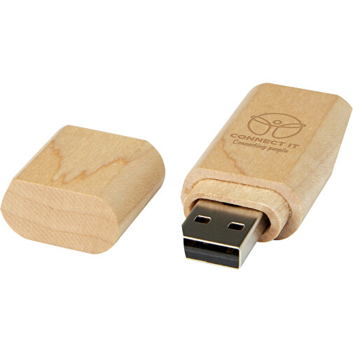 Schlüssel USB-Stick 2.0 Aus Holz , hellbraun MB , 32 GB , Holz, Aluminium MB , 5,80cm x 1,00cm x 2,00cm (Länge x Höhe x Breite), Bild 2