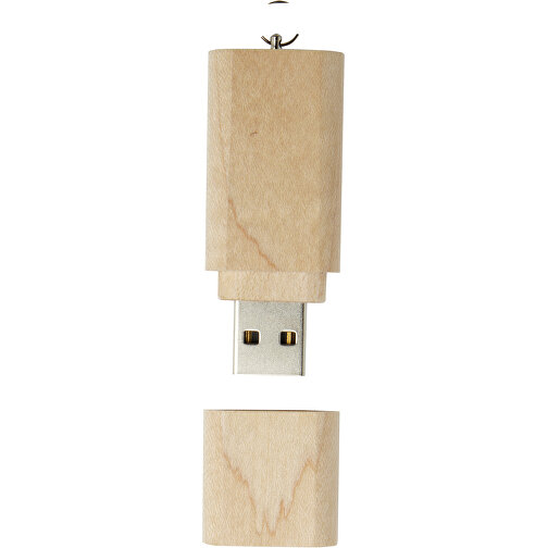 Schlüssel USB-Stick 2.0 Aus Holz , hellbraun MB , 32 GB , Holz, Aluminium MB , 5,80cm x 1,00cm x 2,00cm (Länge x Höhe x Breite), Bild 3