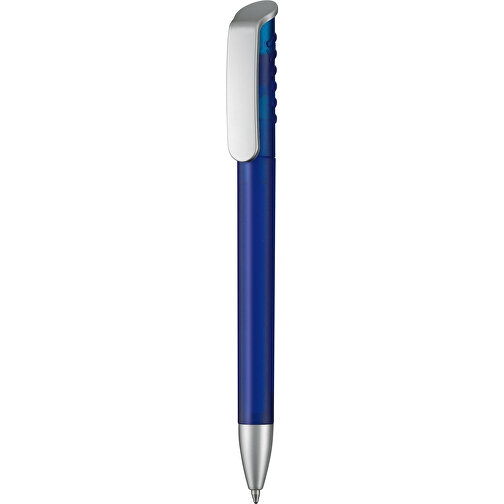 Kugelschreiber Top Spin Frozen SI , Ritter-Pen, blaufrozen / silber, ABS-Kunststoff, 14,10cm (Länge), Bild 1