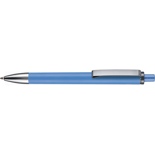 Kugelschreiber EXOS SOFT , Ritter-Pen, taubenblau / dunkelgrau, ABS u. Metall, 14,10cm (Länge), Bild 3