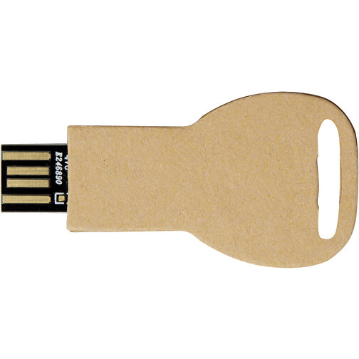 Schlüssel USB-Stick 2.0 Aus Recyceltem Papier , kraftpapier MB , 128 GB , Recyceltes Papier, Aluminium MB , 5,80cm x 3,00cm x 0,30cm (Länge x Höhe x Breite), Bild 6