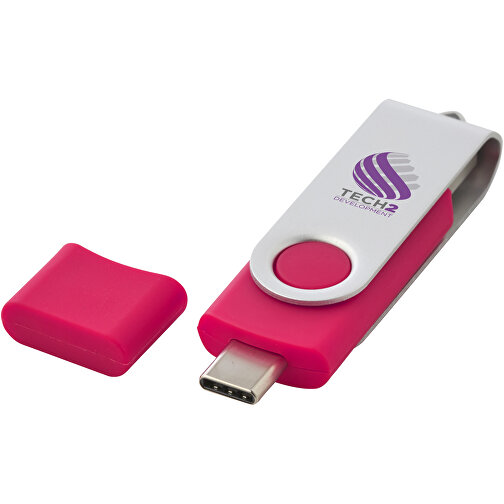 OTG Rotate USB Typ-C Stick , magenta MB , 8 GB , Kunststoff, Aluminium MB , 7,00cm x 1,60cm x 1,00cm (Länge x Höhe x Breite), Bild 2