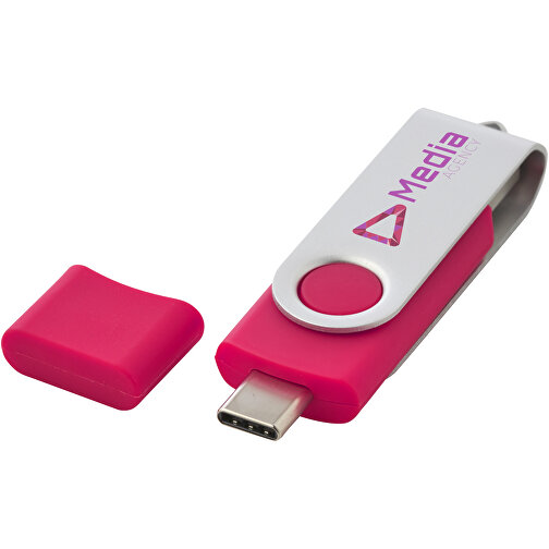 OTG Rotate USB Typ-C Stick , magenta MB , 4 GB , Kunststoff, Aluminium MB , 7,00cm x 1,60cm x 1,00cm (Länge x Höhe x Breite), Bild 2