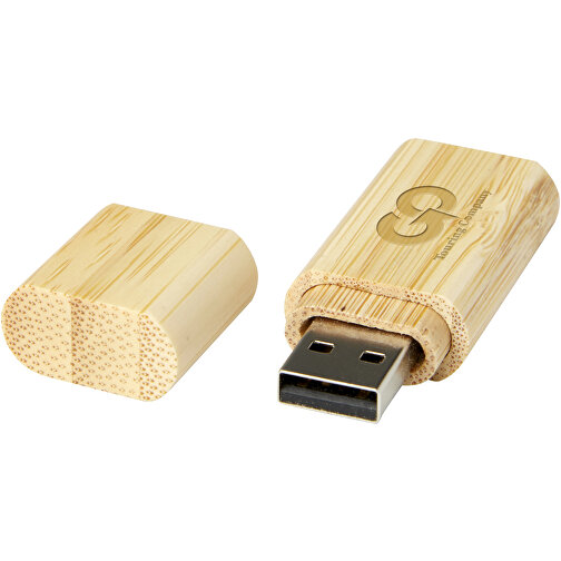 USB-Stick 3.0 Aus Bambus Mit Schlüsselring , natural MB , 128 GB , Bambusholz, Aluminium MB , 5,80cm x 1,00cm x 2,00cm (Länge x Höhe x Breite), Bild 2