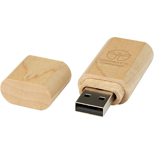 USB-Stick 3.0 Aus Holz Mit Schlüsselring , hellbraun MB , 128 GB , Holz, Aluminium MB , 5,80cm x 1,00cm x 2,00cm (Länge x Höhe x Breite), Bild 2