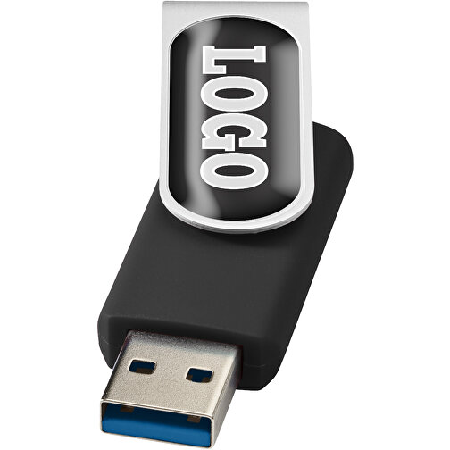 Rotate USB-Stick 3.0 Mit Doming , schwarz MB , 65 GB , Kunststoff, Aluminium MB , 5,80cm x 1,90cm x 1,00cm (Länge x Höhe x Breite), Bild 1