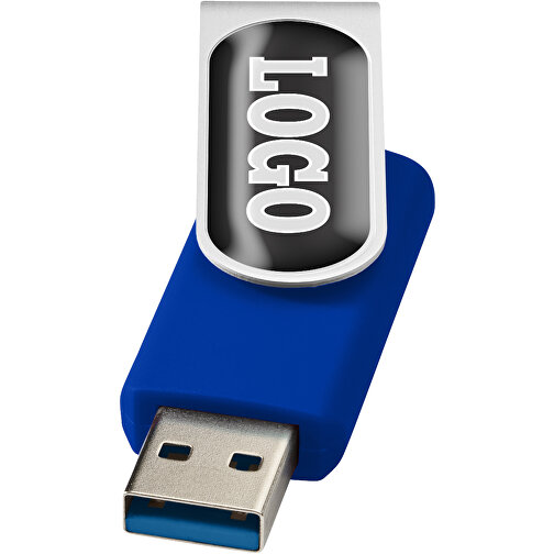 Rotate USB-Stick 3.0 Mit Doming , royalblau MB , 128 GB , Kunststoff, Aluminium MB , 5,80cm x 1,90cm x 1,00cm (Länge x Höhe x Breite), Bild 1