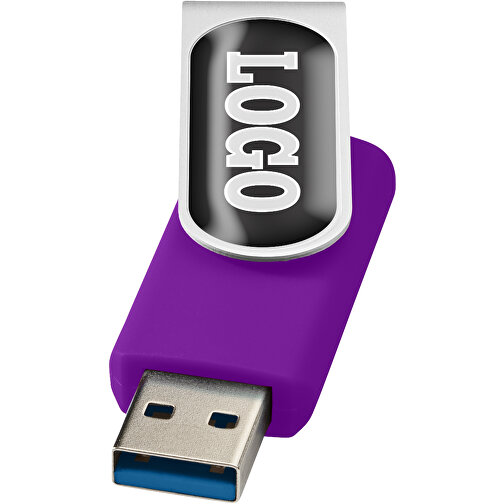 Rotate USB-Stick 3.0 Mit Doming , lila MB , 128 GB , Kunststoff, Aluminium MB , 5,80cm x 1,90cm x 1,00cm (Länge x Höhe x Breite), Bild 1