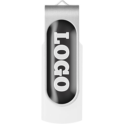 Rotate USB-Stick 3.0 Mit Doming , weiss MB , 128 GB , Kunststoff, Aluminium MB , 5,80cm x 1,90cm x 1,00cm (Länge x Höhe x Breite), Bild 4