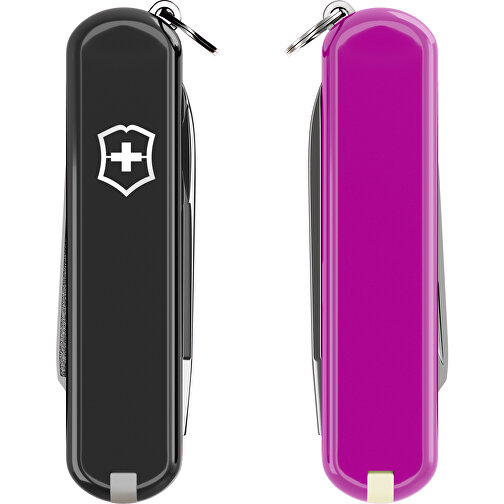 ESCORT - Victorinox Schweizer Messer , Victorinox, Dark Illusion / Tasty Grape, hochlegierter, rostfreier Stahl, 5,80cm x 0,80cm x 1,80cm (Länge x Höhe x Breite), Bild 5