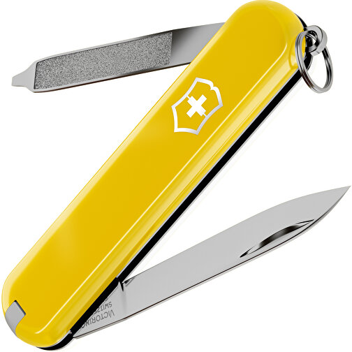 ESCORT - Victorinox Schweizer Messer , Victorinox, Sunny Side / Falling Snow, hochlegierter, rostfreier Stahl, 5,80cm x 0,80cm x 1,80cm (Länge x Höhe x Breite), Bild 1