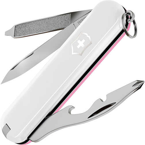 RALLY - Victorinox Schweizer Messer , Victorinox, Falling Snow / Cherry Blossom, hochlegierter, rostfreier Stahl, 5,80cm x 0,90cm x 2,00cm (Länge x Höhe x Breite), Bild 1