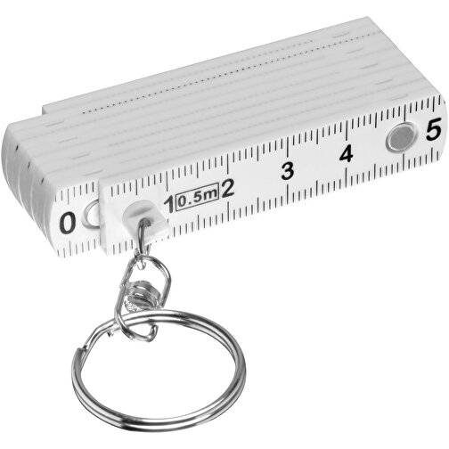 Zollstock Kunststoff, Mini , weiß, ABS+MET, 6,50cm x 1,30cm x 2,50cm (Länge x Höhe x Breite), Bild 1