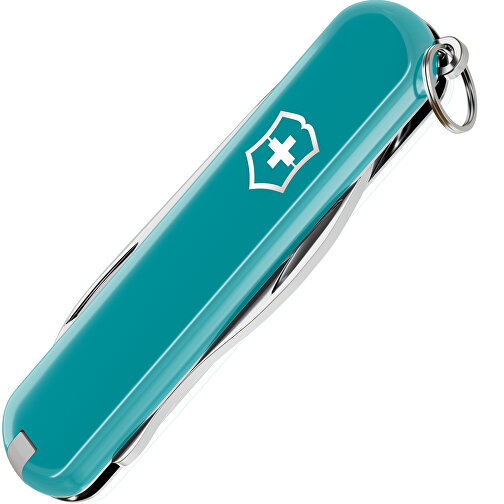 RALLY - Victorinox Schweizer Messer , Victorinox, Mountain Lake / Falling Snow, hochlegierter, rostfreier Stahl, 5,80cm x 0,90cm x 2,00cm (Länge x Höhe x Breite), Bild 3