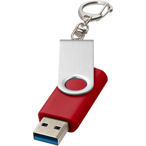 Rotate USB-Stick 3.0 Mit Schlüsselanhänger , mittelrot MB , 16 GB , Kunststoff, Aluminium MB , 5,80cm x 1,90cm x 1,00cm (Länge x Höhe x Breite), Bild 1