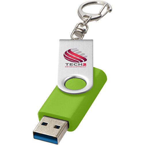 Rotate USB-Stick 3.0 Mit Schlüsselanhänger , limone MB , 128 GB , Kunststoff, Aluminium MB , 5,80cm x 1,90cm x 1,00cm (Länge x Höhe x Breite), Bild 2