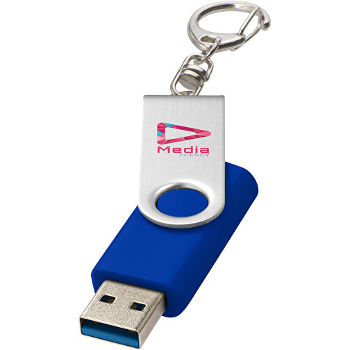 Rotate USB-Stick 3.0 Mit Schlüsselanhänger , royalblau MB , 32 GB , Kunststoff, Aluminium MB , 5,80cm x 1,90cm x 1,00cm (Länge x Höhe x Breite), Bild 2