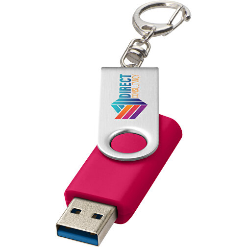 Rotate USB-Stick 3.0 Mit Schlüsselanhänger , magenta MB , 32 GB , Kunststoff, Aluminium MB , 5,80cm x 1,90cm x 1,00cm (Länge x Höhe x Breite), Bild 2