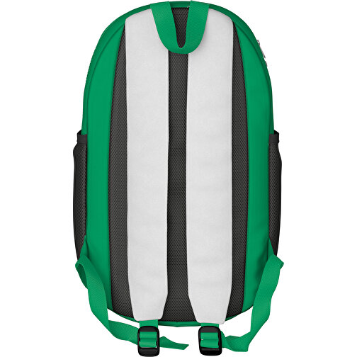 Rucksack Milan , weiss / hellgrün, Sublimation-fabric 300g, 15,00cm x 40,00cm x 30,00cm (Länge x Höhe x Breite), Bild 2