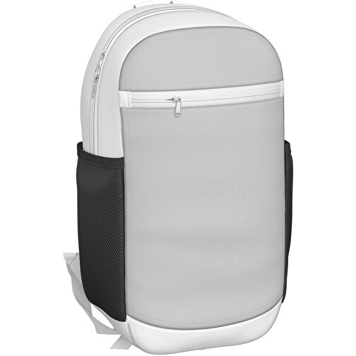 Rucksack Milan , hellgrau / weiß, Sublimation-fabric 300g, 15,00cm x 40,00cm x 30,00cm (Länge x Höhe x Breite), Bild 1