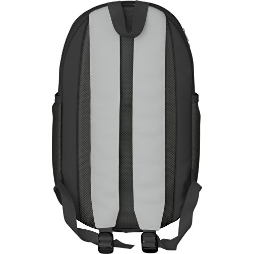 Rucksack Milan , hellgrau / schwarz, Sublimation-fabric 300g, 15,00cm x 40,00cm x 30,00cm (Länge x Höhe x Breite), Bild 2