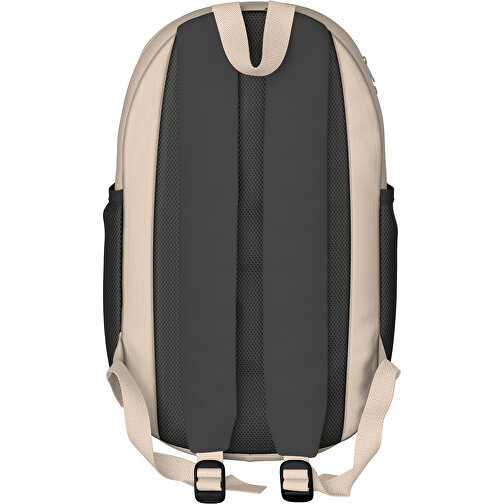 Rucksack Milan , schwarz / beige, Sublimation-fabric 300g, 15,00cm x 40,00cm x 30,00cm (Länge x Höhe x Breite), Bild 2