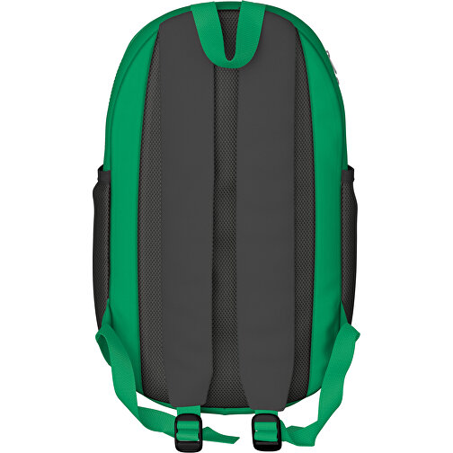 Rucksack Milan , schwarz / hellgrün, Sublimation-fabric 300g, 15,00cm x 40,00cm x 30,00cm (Länge x Höhe x Breite), Bild 2